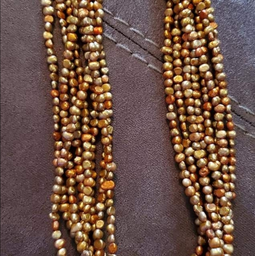 Silpada 8 strand copper freshwater pearl necklace